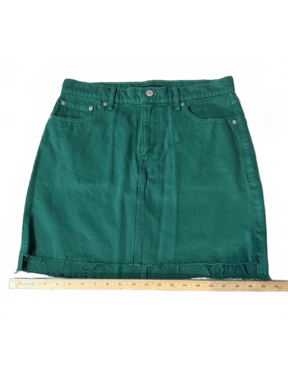 Lucky Brand Green Denim Mini Skirt Size 10/30